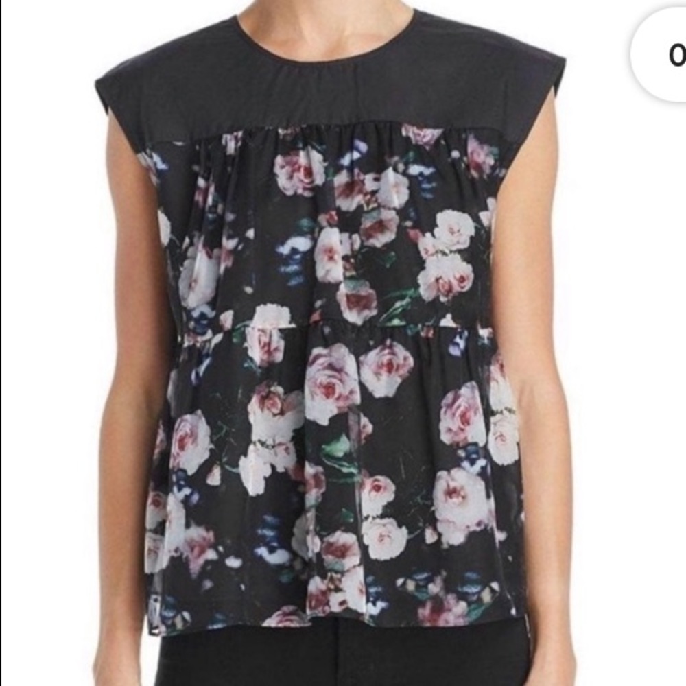 97. Rebecca Minkoff Lanzy Top in Black Multi